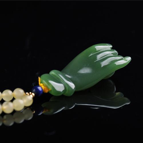 42g掌上明珠 琥珀蜜蜡碧玉珠链 佛力加持